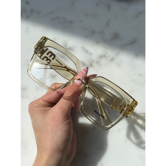 NEW Miu Miu MU04UV Oversized Square Eyeglasses in Clear - Picture 6 of 10